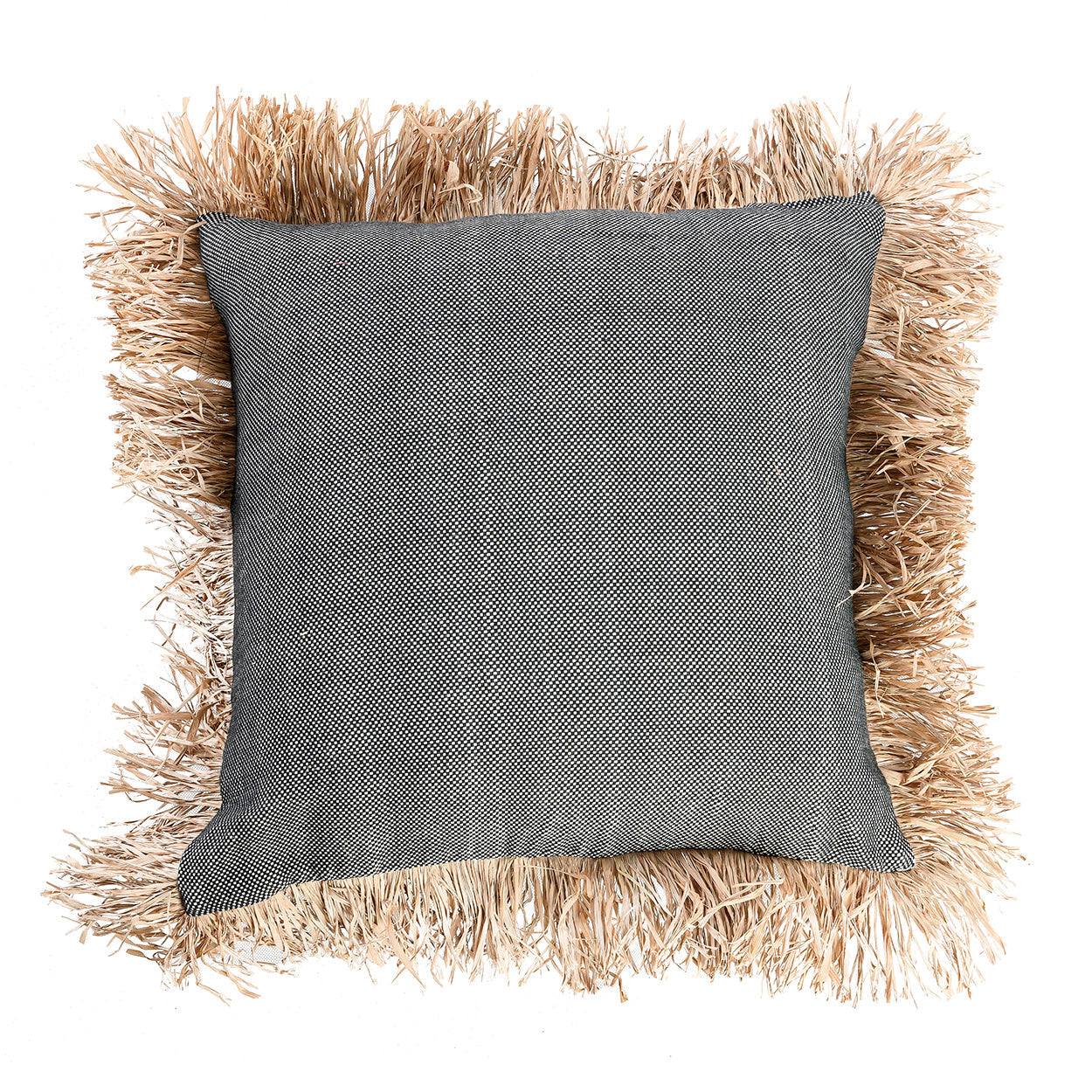 De katoenen Bonita kussenhoes - naturel/zwart - 60x60