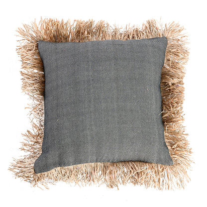 De katoenen Bonita kussenhoes - naturel/zwart - 60x60