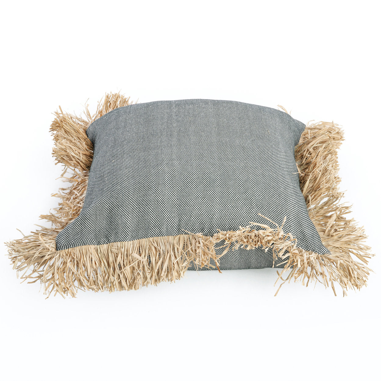De katoenen Bonita kussenhoes - naturel/zwart - 60x60