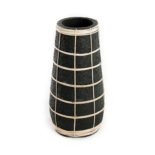 De Cutie Vaas - Zwart/Naturel - L