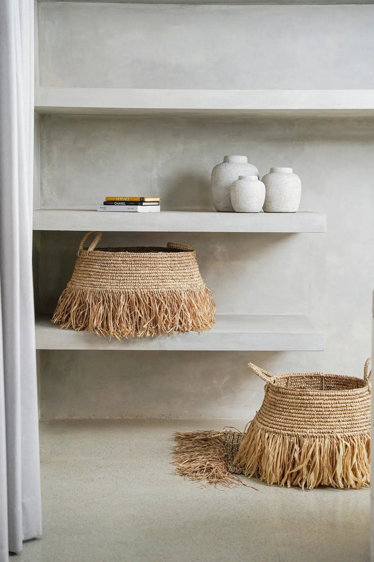 De Raffia Deluxe-manden - naturel - medium