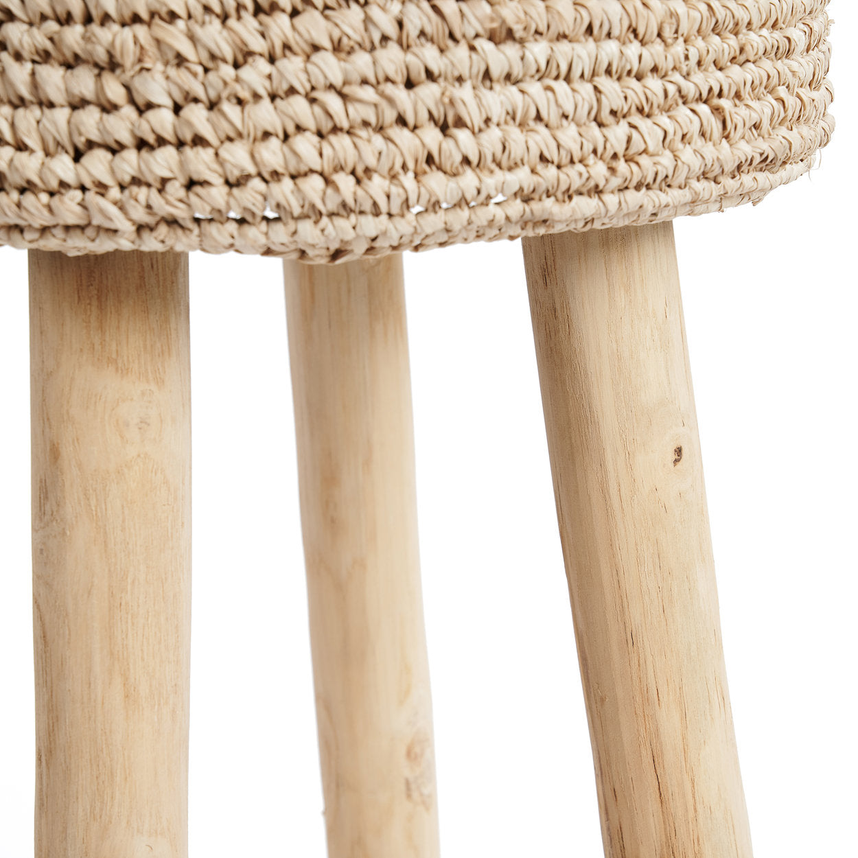 De raffia barkruk