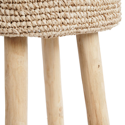 De raffia barkruk