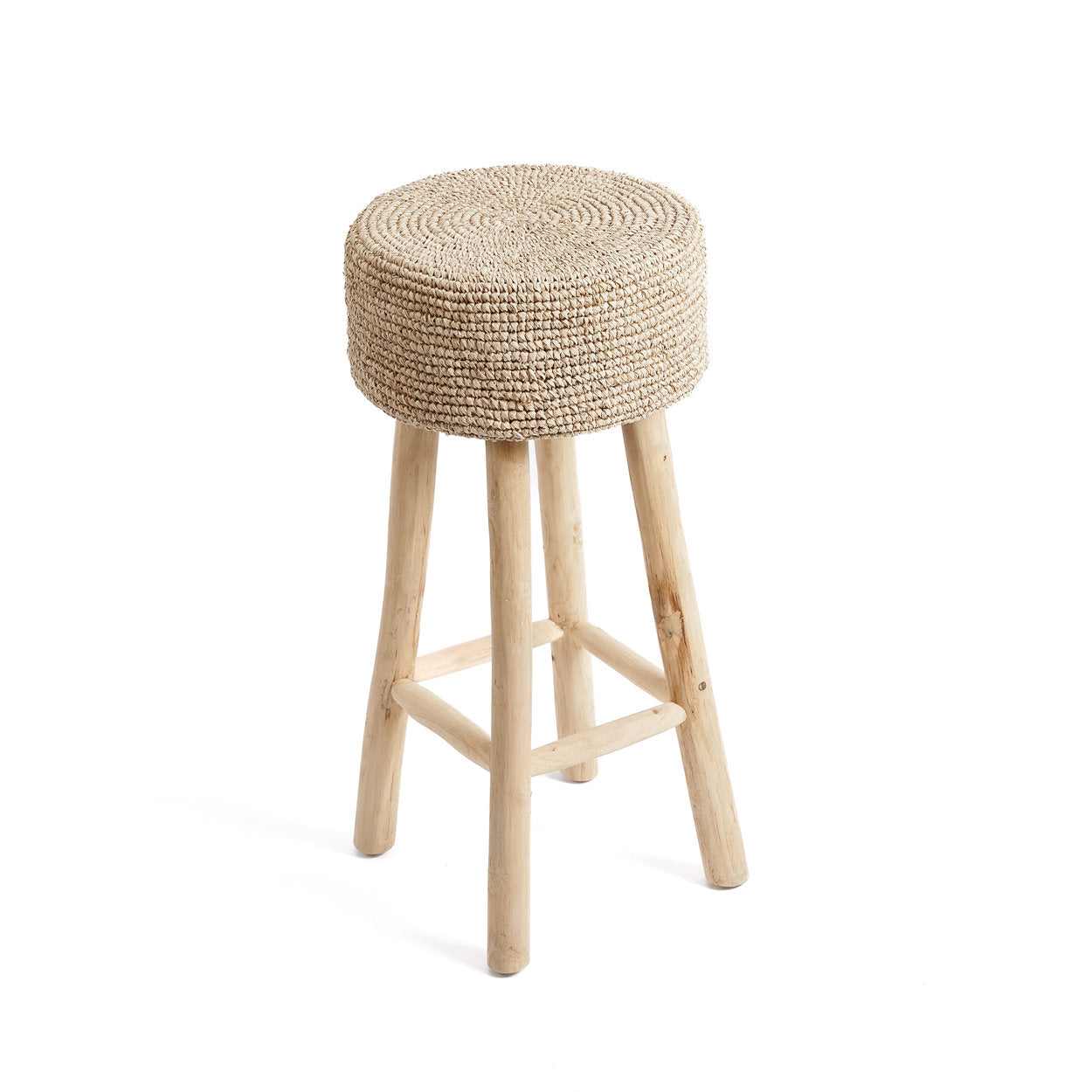 De raffia barkruk