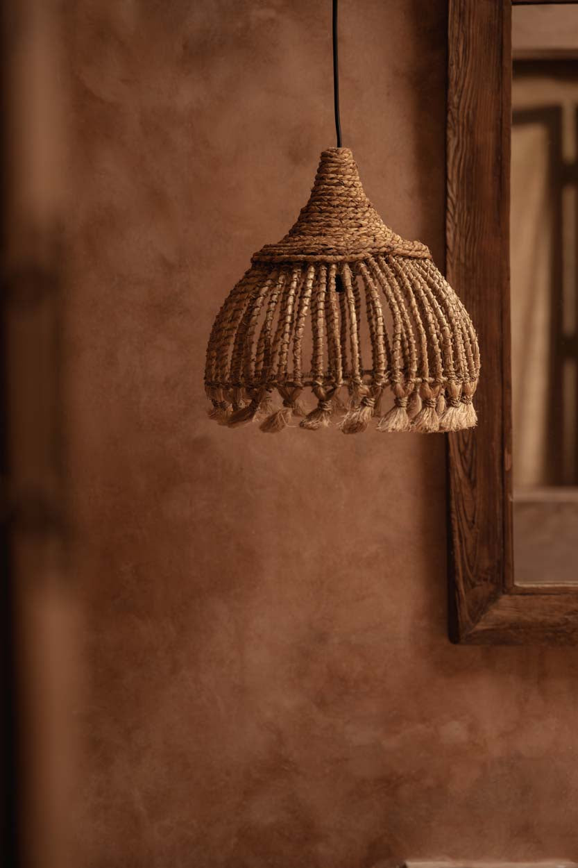 De Abaca-kwast hanglamp - naturel - S
