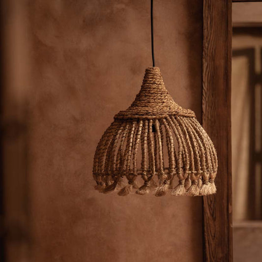 De Abaca-kwast hanglamp - naturel - S