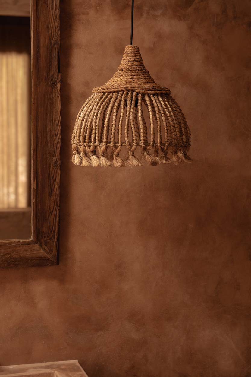 De Abaca-kwast hanglamp - naturel - S