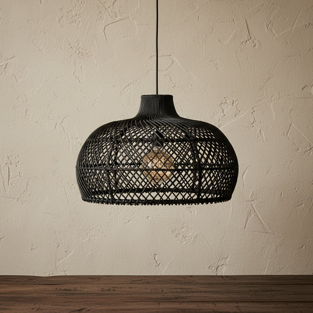 Maze rotan hanglamp zwart