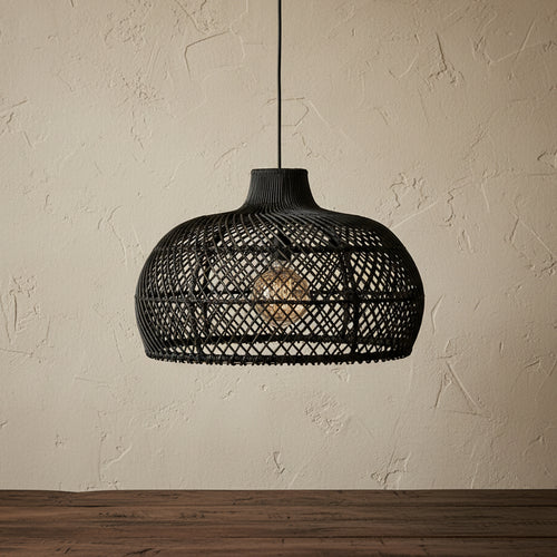 Maze rotan hanglamp zwart