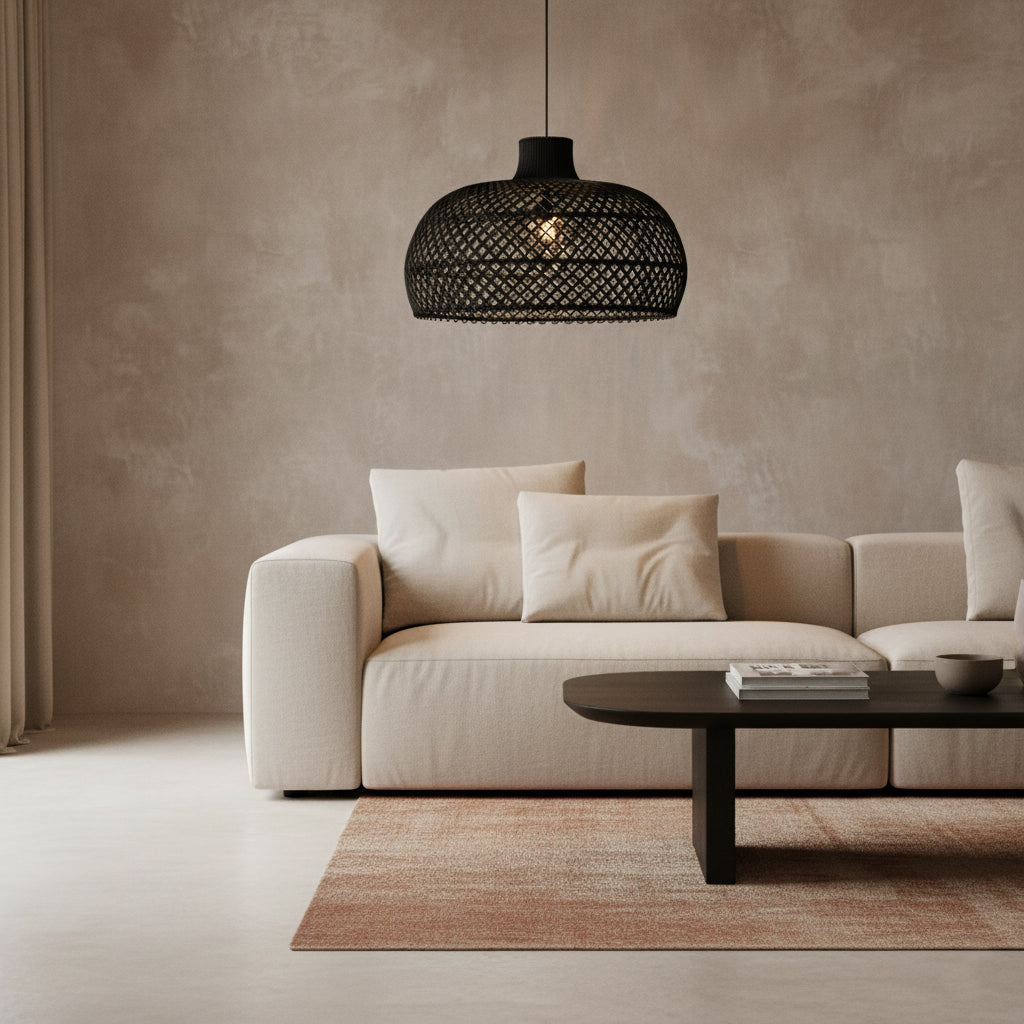 Maze rotan hanglamp zwart