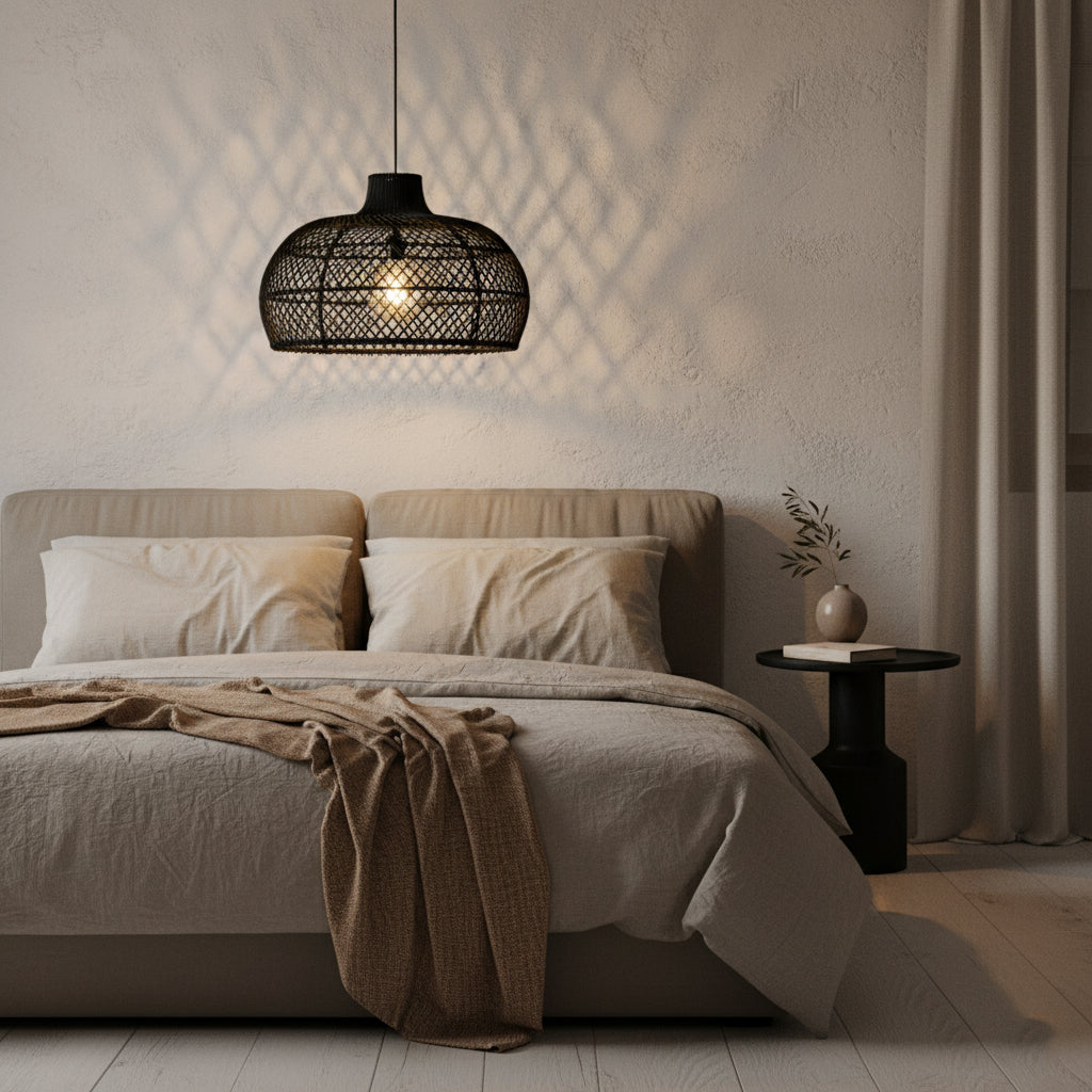 Maze rotan hanglamp zwart