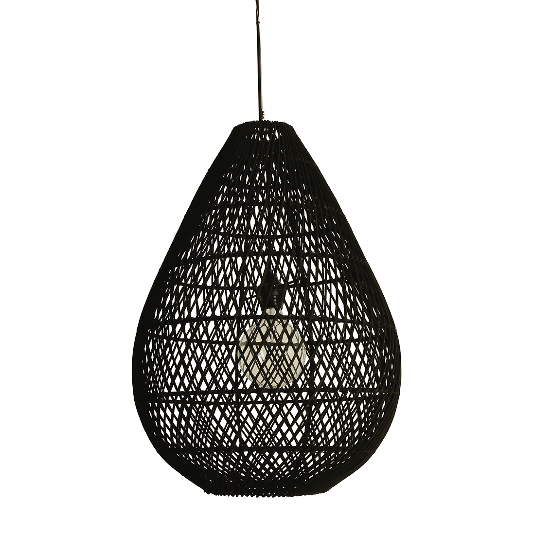 Maze druppel rotan hanglamp zwart