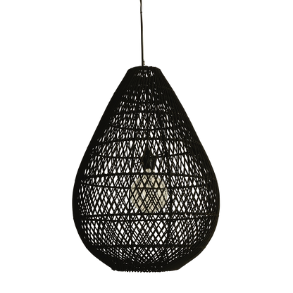 Maze druppel rotan hanglamp zwart