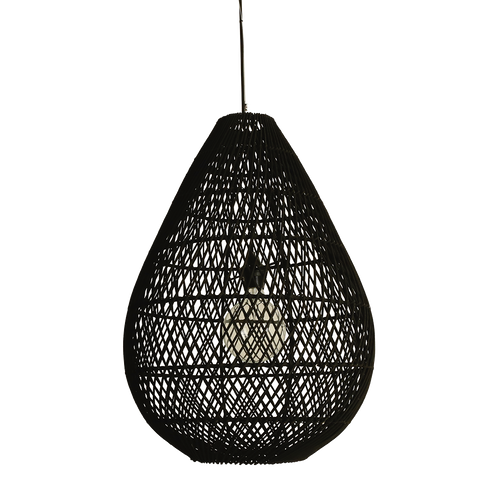 Maze druppel rotan hanglamp zwart