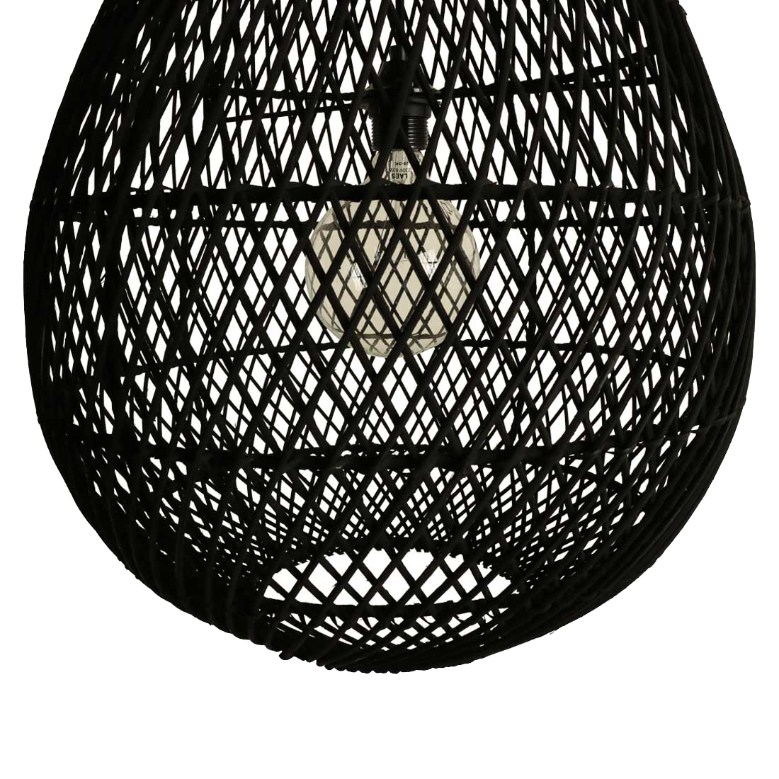 Maze druppel rotan hanglamp zwart