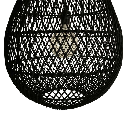 Maze druppel rotan hanglamp zwart