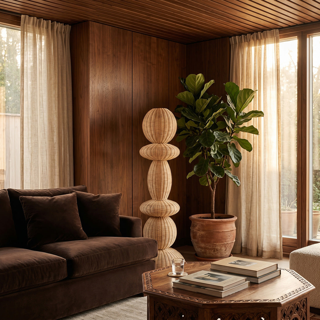 Tao rotan vloerlamp - 140 cm