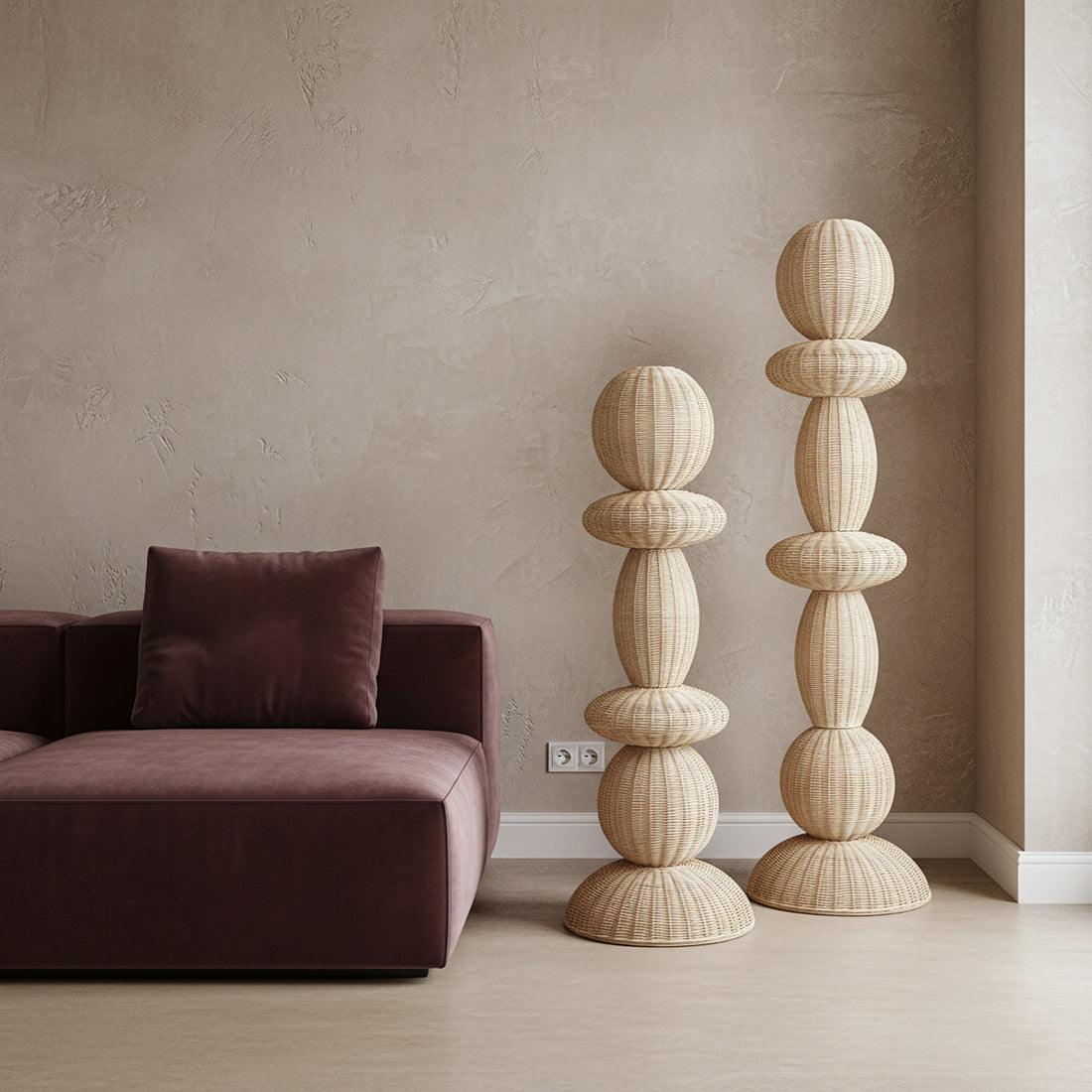 Tao rotan vloerlamp - 175 cm