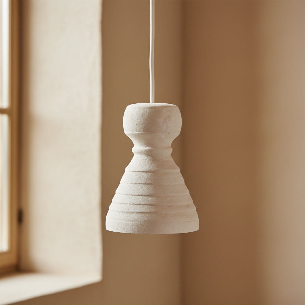 Krijtkleurige hanglamp Kanoi