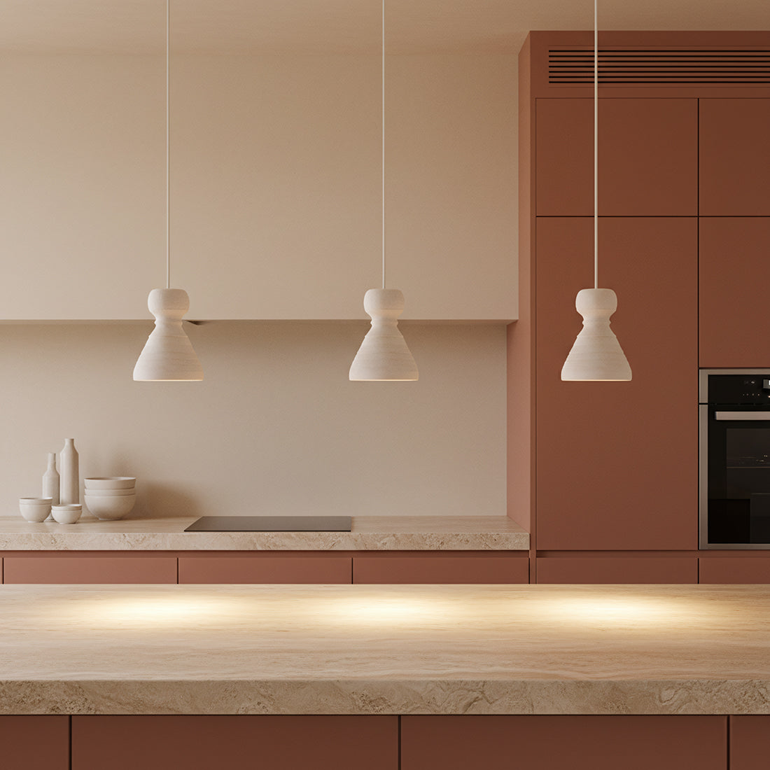 Krijtkleurige hanglamp Kanoi