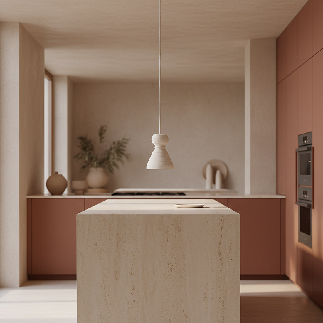 Krijtkleurige hanglamp Kanoi