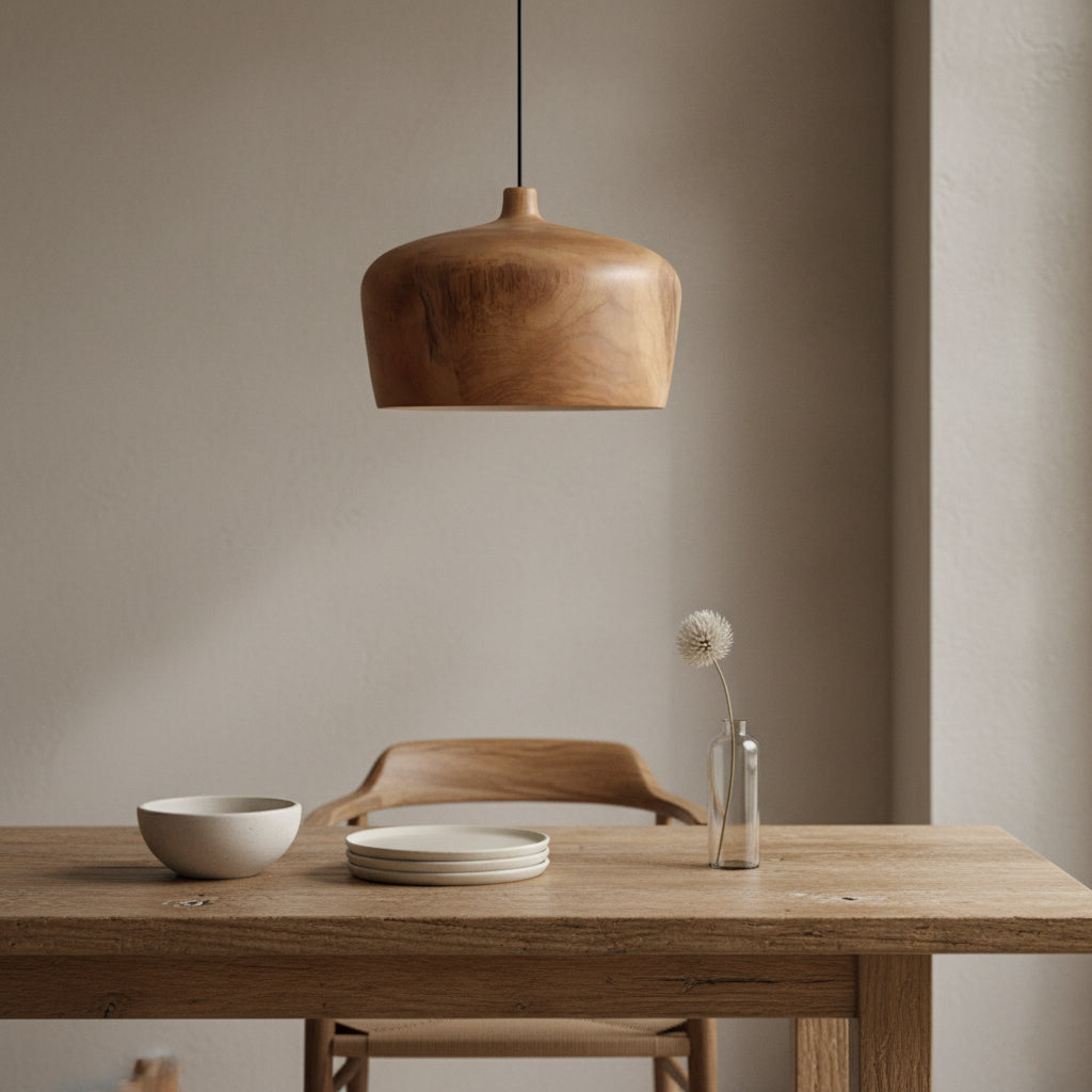 Sirocco teakhouten hanglamp Dome - Ø 30x20 cm