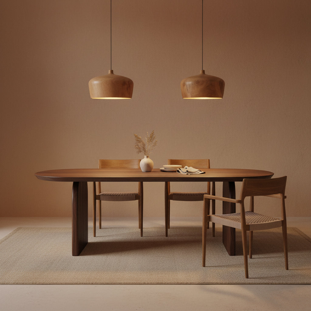 Sirocco teakhouten hanglamp Dome - Ø 30x20 cm