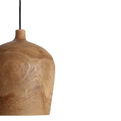 Sirocco teakhouten hanglamp Bottle - Ø 25x28 cm