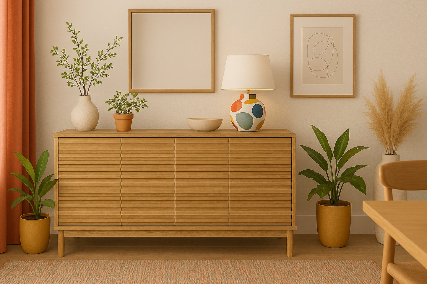 Tanner vierdeurs dressoir in vlaskleur