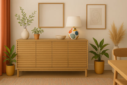 Tanner vierdeurs dressoir in vlaskleur
