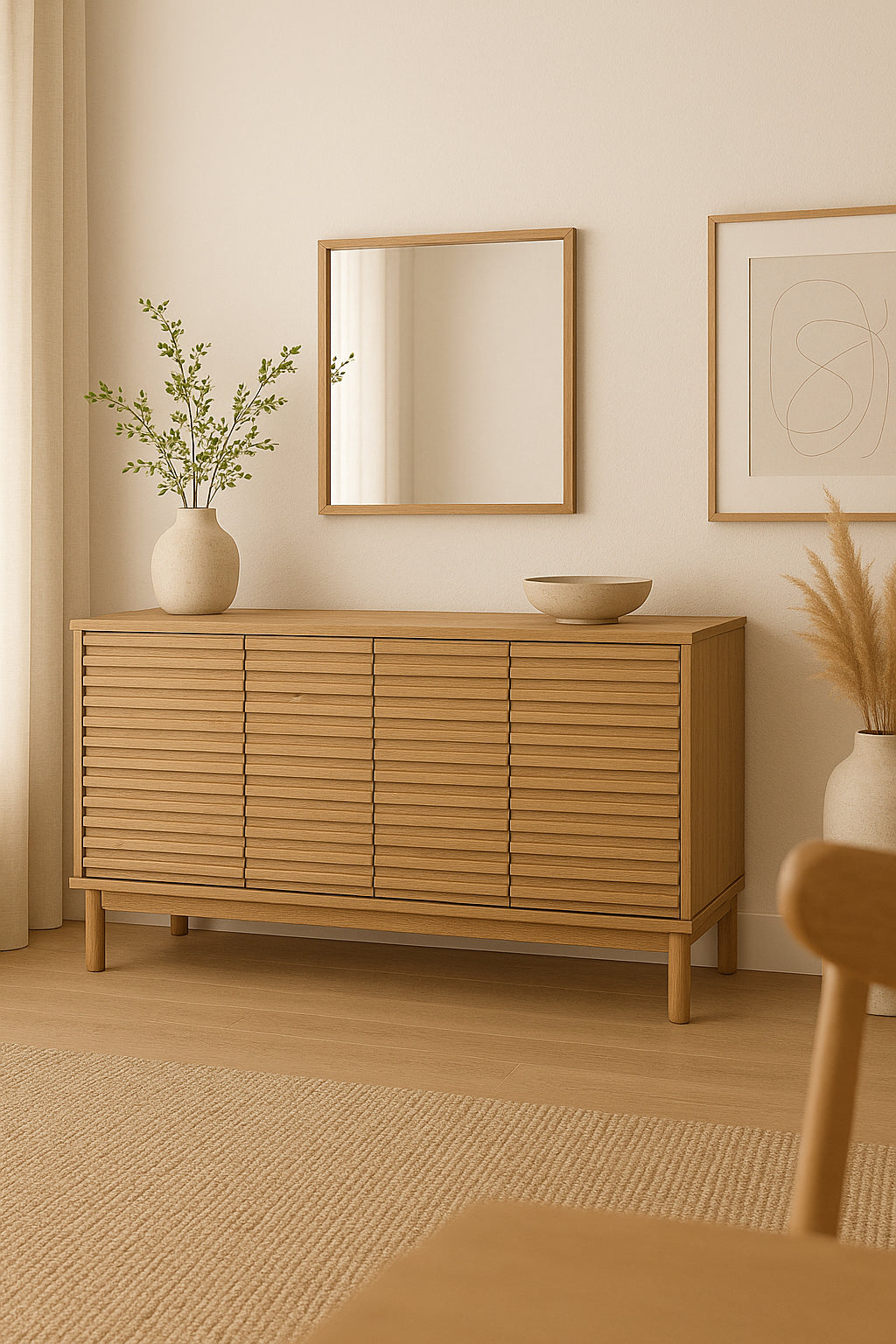 Tanner vierdeurs dressoir in vlaskleur