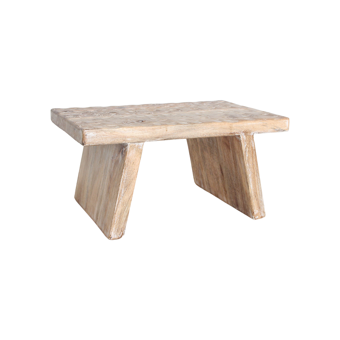 Mangohouten bijzettafel/kruk naturel