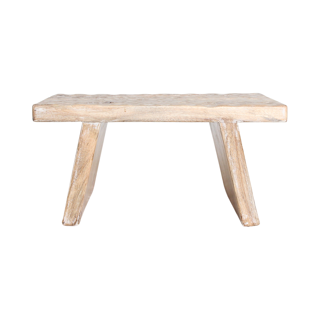 Mangohouten bijzettafel/kruk naturel