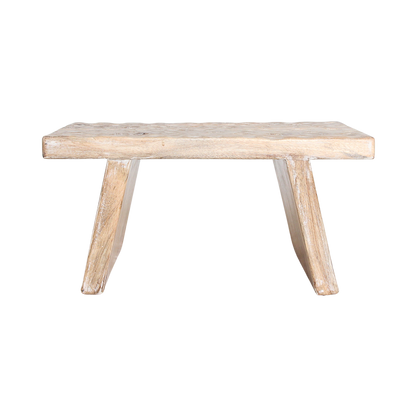 Mangohouten bijzettafel/kruk naturel