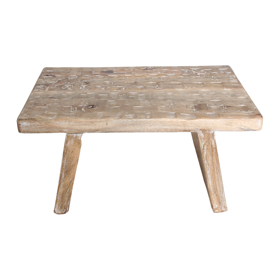 Mangohouten bijzettafel/kruk naturel