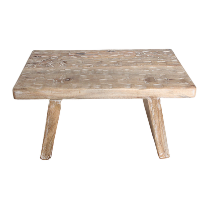 Mangohouten bijzettafel/kruk naturel