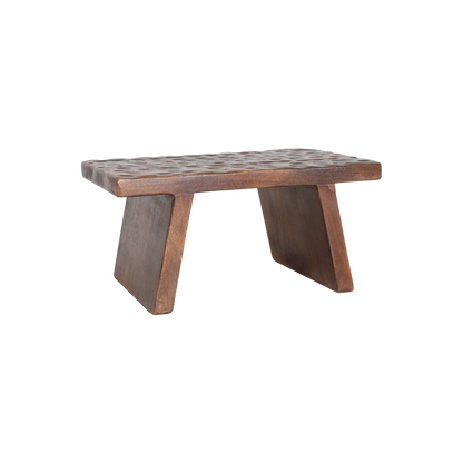 Mangohouten bijzettafel/kruk bruin - 40x25x20 cm