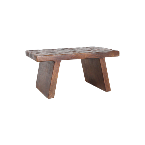 Mangohouten bijzettafel/kruk bruin - 40x25x20 cm