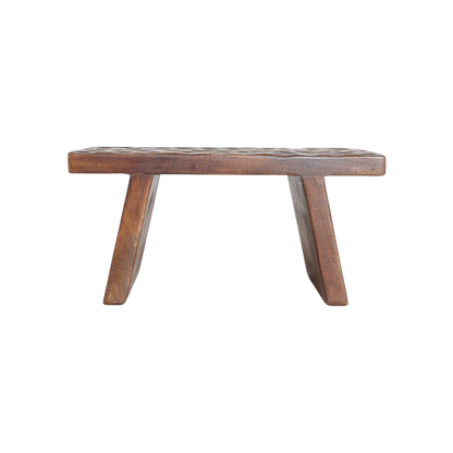 Mangohouten bijzettafel/kruk bruin - 40x25x20 cm