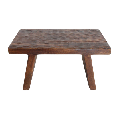 Mangohouten bijzettafel/kruk bruin - 40x25x20 cm