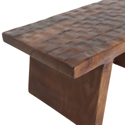 Mangohouten bijzettafel/kruk bruin - 40x25x20 cm
