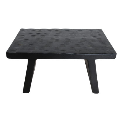 Mangohouten bijzettafel/kruk zwart - 40x25x20 cm