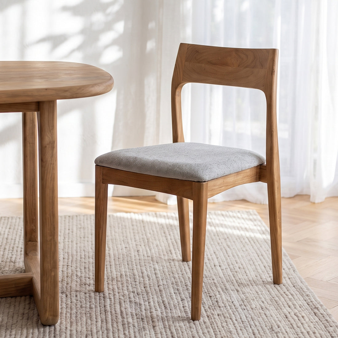 Freya teakhouten eetkamerstoelen lichtgroen (set van 2)