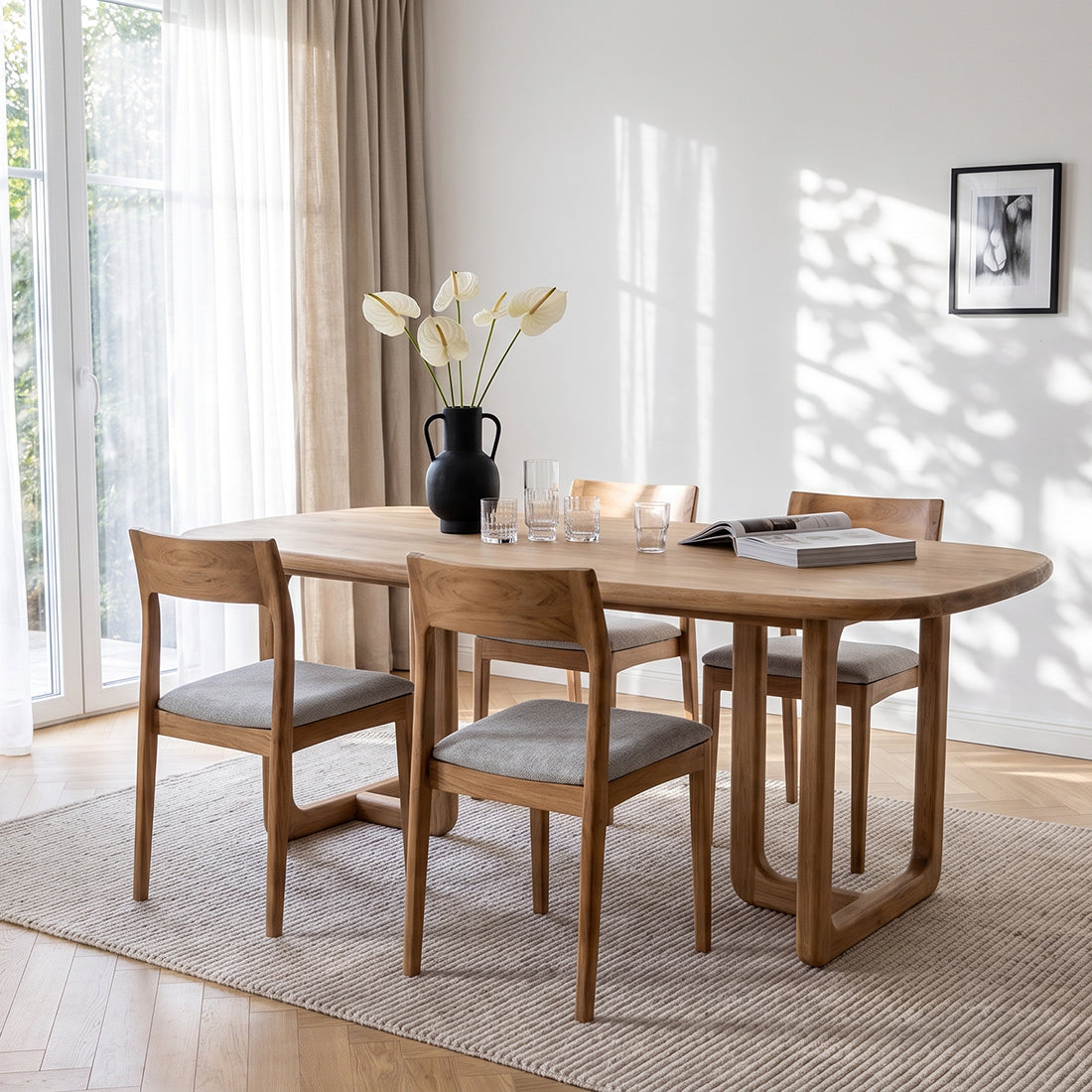 Freya teakhouten eetkamerstoelen lichtgroen (set van 2)