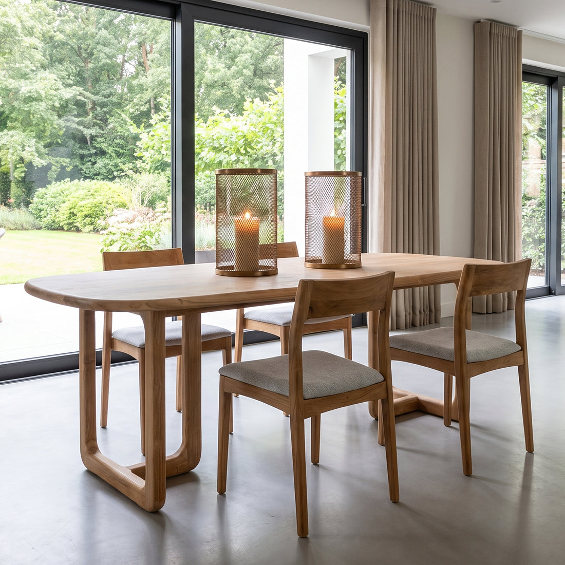 Freya teakhouten eetkamerstoelen lichtgroen (set van 2)