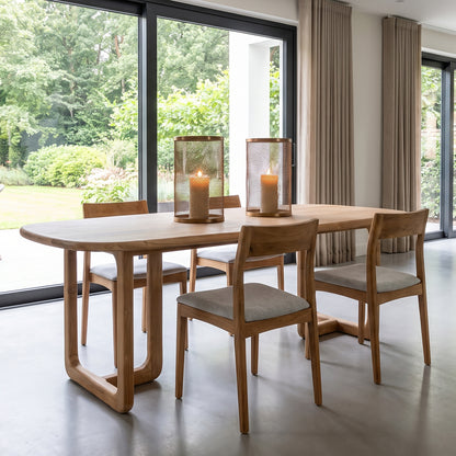 Freya teakhouten eetkamerstoelen lichtgroen (set van 2)