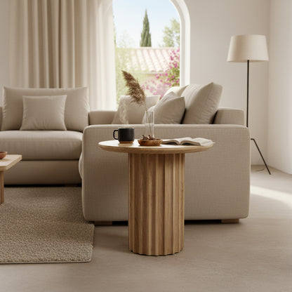 Bullnose bijzettafel omgekeerd naturel Ø 50 cm