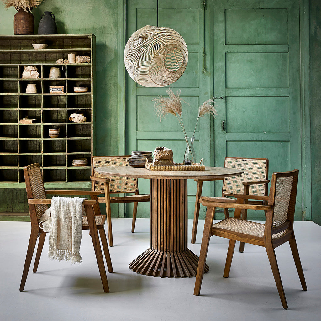 Eiffel teakhouten ronde eettafel - Ø 120 cm