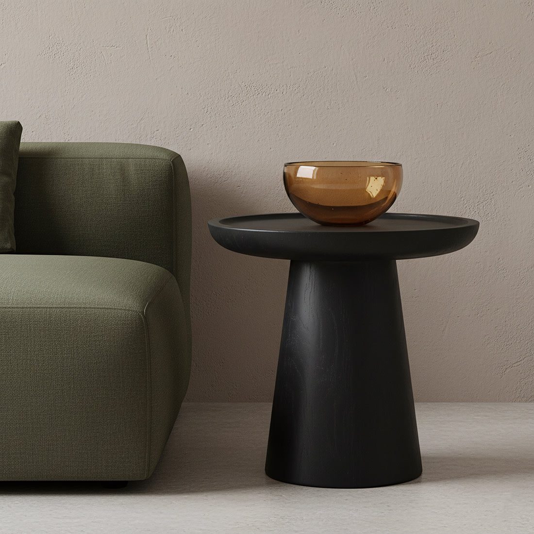 Nero teakhouten bijzettafel Dusk - zwart